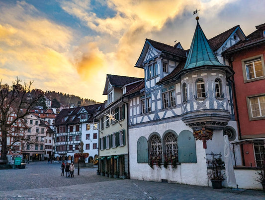 St. Gallen Switzerland and Sunset